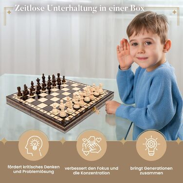 Набір для турнірного шахів №3 | Master Of Chess | Шахи з дерева, преміум-якість, 35 см | Класичний набір Staunton та шахове поле для дорослих та дітей (2 в 1, 35x35 см)