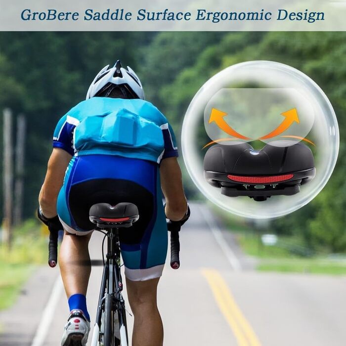Велосипедне сідло гелеве, комфортне, широке, дихаюче, водонепроникне для жінок та чоловіків