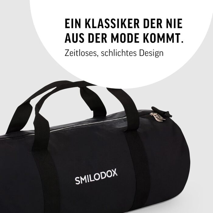 Спортивна сумка Smilodox Classic 2.0 чорна, унісекс, для тренувань, фітнесу, спортзалу та подорожей з багатьма відділеннями, ручна та плечова