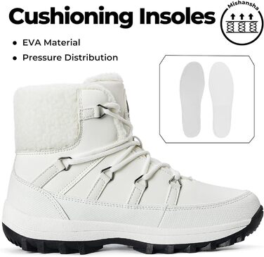 Зимові черевики Mishansha для жінок, утеплені, водонепроникні, туристичні, розмір 36-42 (білі)