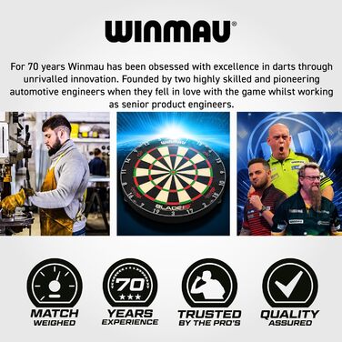 Дартс набір WINMAU Galactics 90% вольфрам, професійний, з наконечниками 18г (м'які), 24г, 26г (сталь), з оперенням та стрижнями