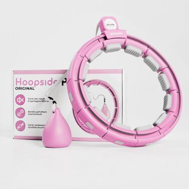 Leiser Smart Hula Hoop Gymside Hoopside Pro - для схуднення та фітнесу, з масажними шипами, 18 знімних секцій (Рожевий)