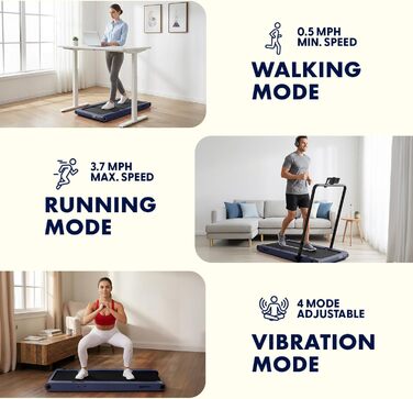 Бігова доріжка Squatz 2-in-1 Walking Pad для ходьби та бігу, синя