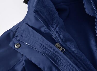 Жіноча 3-в-1 куртка Ysento: водонепроникна, вітрозахисна, з флісовою підкладкою, для активного відпочинку, з капюшоном (S, Морська)