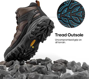 Чоловічі трекінгові черевики NORTIV 48 EU, водонепроникні, для хайкінгу та альпінізму, темно-коричневі