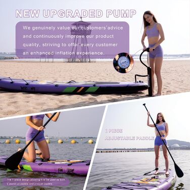 Надувний SUP Борд (Stand Up Paddle Board) для веслування, комплект з сидінням для каяка, 320x82x15.5 см, вантажопідйомність до 170 кг, насос, весло та страховка в комплекті