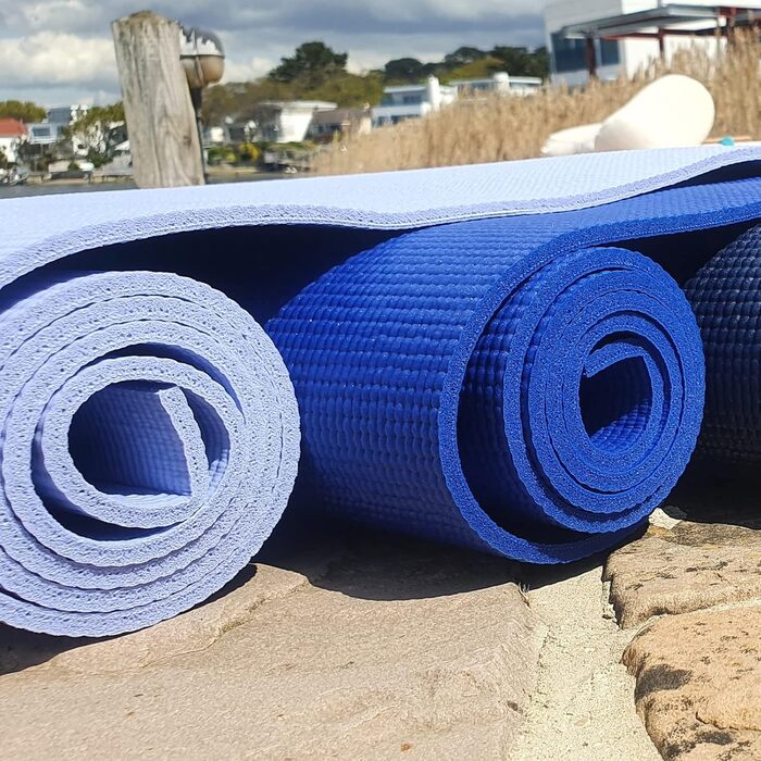 Йога-мат Yoga Studio, нековзкий, міцний, Oeko-Tex, для фітнесу, йоги та пілатесу, 183×61×0,6 см, бірюзовий