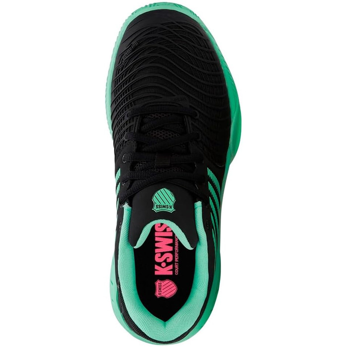 Жіноче тенісне взуття K-Swiss Express Light 3 Clay - чорний, неон м'ята, неон пастельний рожевий (40 EU)
