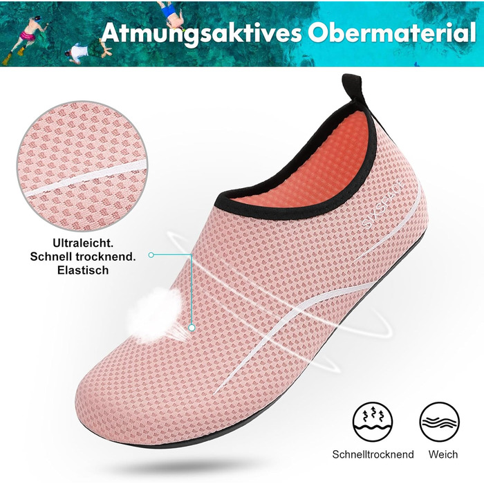 Шкарпетки для плавання та відпочинку Sixspace: дихаючі, швидковисихаючі, розміри 34-47