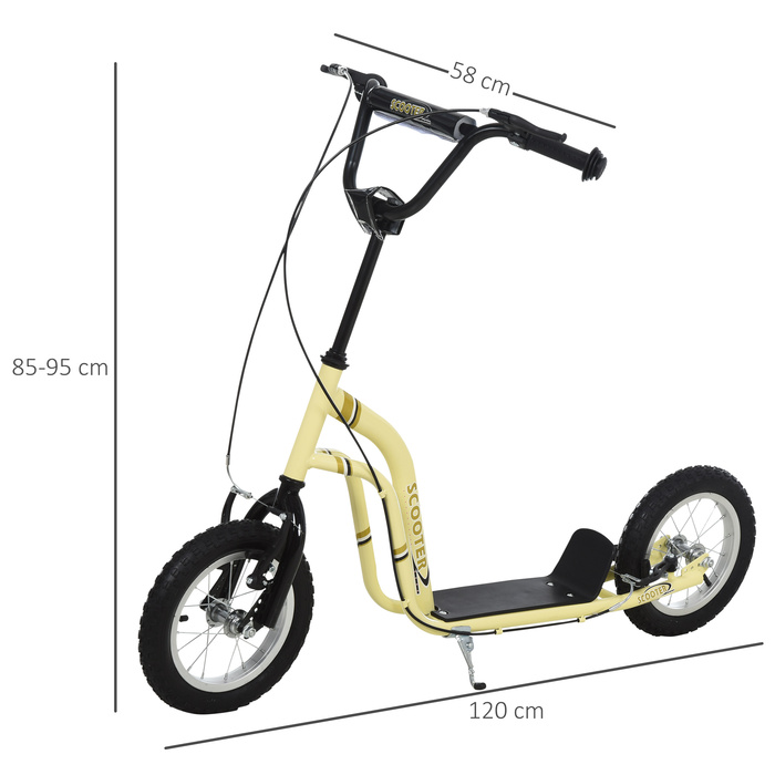 Дитячі самокати HOMCOM від 5 років, самокат Kick Scooter City Scooter з 12 дюймовими пневматичними шинами та гумовим кікбордом для безпечної їзди