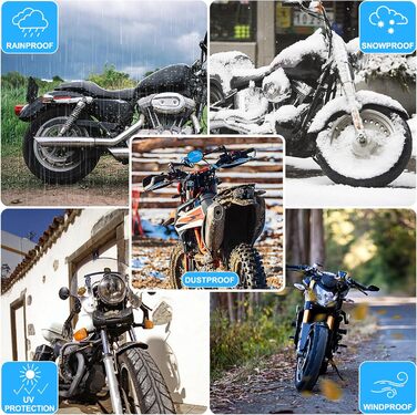 Водонепроникний чохол для мотоцикла Mini Motorrad Abdeckplane Outdoor, 420D Oxford, з відбиваючими смугами, сумісний з Honda Grom, MSX125, Navi, Monkey 125, ролер 50cc (175x66x110cm)