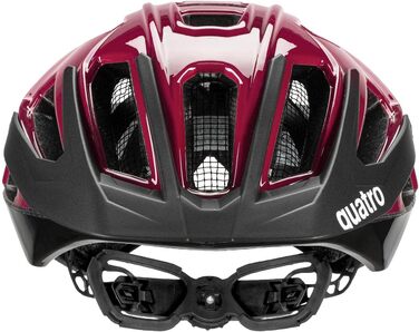 Велосипедний шолом UVEX Quatro для MTB, регульований, червоно-чорний, 52-57 см