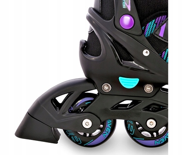 Регульовані ролики RAVEN Cande, Black/Mint/Violet, розмір 38-42, каучукові колеса