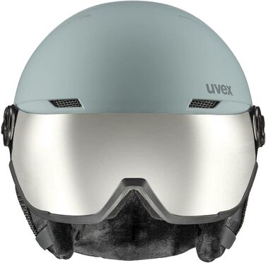 Гірськолижний шолом uvex Wanted Visor з візором, матовий, колір Navy Glacier-Rhino, розмір 58-62 см