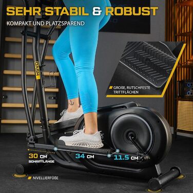 Еліптичний тренажер TREX SPORT TX-400CT для дому з комп'ютером, пульсометром і магнітною системою гальмування, 10 рівнів опору, тиха робота