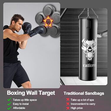 Музична боксерська машина Forhome з LED-підсвіткою та рукавичками, 9 режимів швидкості, Bluetooth, великий розмір, для дому та спортзалу (чорний)