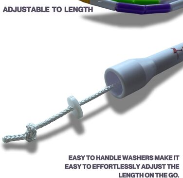 Стрибкове канат Elevate Rope Professional з перлами, 3м, регульований, поліестер - для фрістайлу, кардіо та трюків, для всіх рівнів, для використання в приміщенні та на вулиці