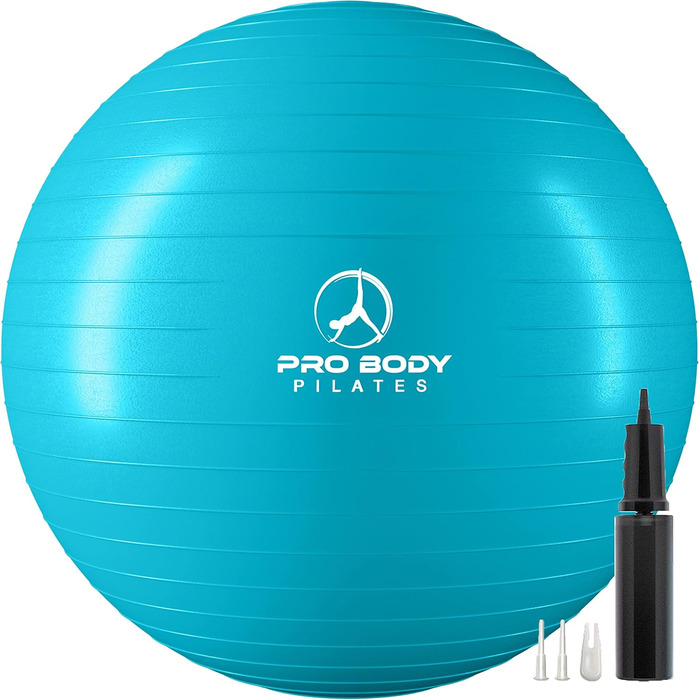 Фітнес-м'яч ProBody Pilates Gymnastikball 55 см - анти-вибуховий, для йоги та фітнесу (синій)