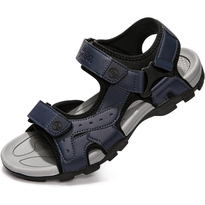 Чоловічі сандалії HEVA Leder Outdoor Sport Trekking Wander (44 EU, Nebel Blau)