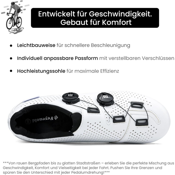 Велотуфлі для чоловіків та жінок, сумісні з SPD-SL/Look KEO, з кріпленнями, розмір 43 EU, білі