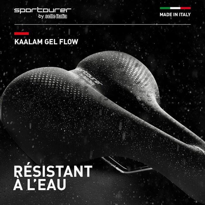 Велосипедне сідло Sportourer KAALAM Gel Flow з гелем, м'яке, водонепроникне, з відбивачем, чорне