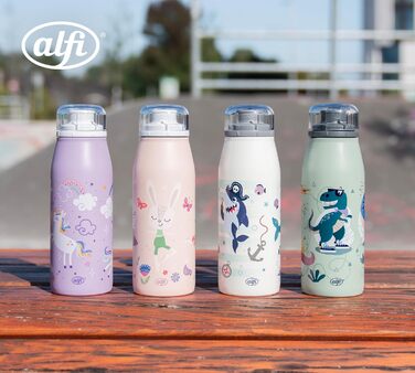 Дитяча ізотермічна пляшка alfi KIDS ISO 350 мл, пірати, нержавіюча сталь, термос для напоїв, герметична кришка, тримає тепло 12 годин, холод 24 години, для газованої води, BPA-free
