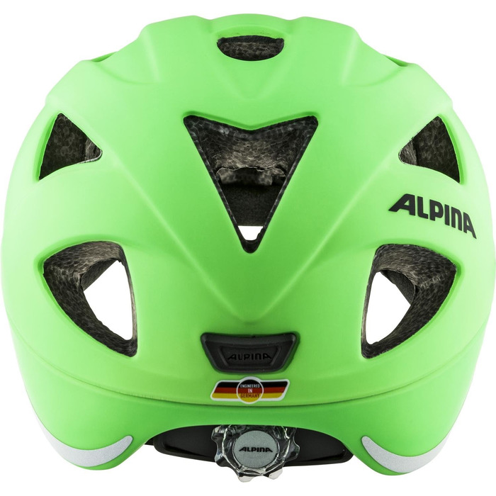 Дитячий велосипедний шолом Alpina XIMO L.E., легкий, міцний, із LED-підсвіткою, зелений матовий, 49-54 см