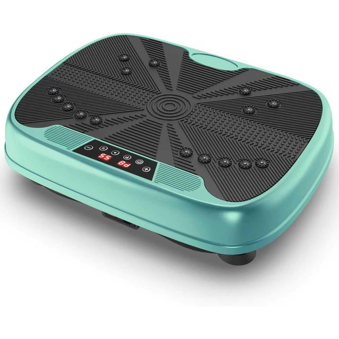 Віброплатформа для тренувань з магнітною терапією та Bluetooth | 99 рівнів швидкості, тренування всього тіла | Віброплатформа з еластичними стрічками та пультом керування для дому, для схуднення (Зелена)