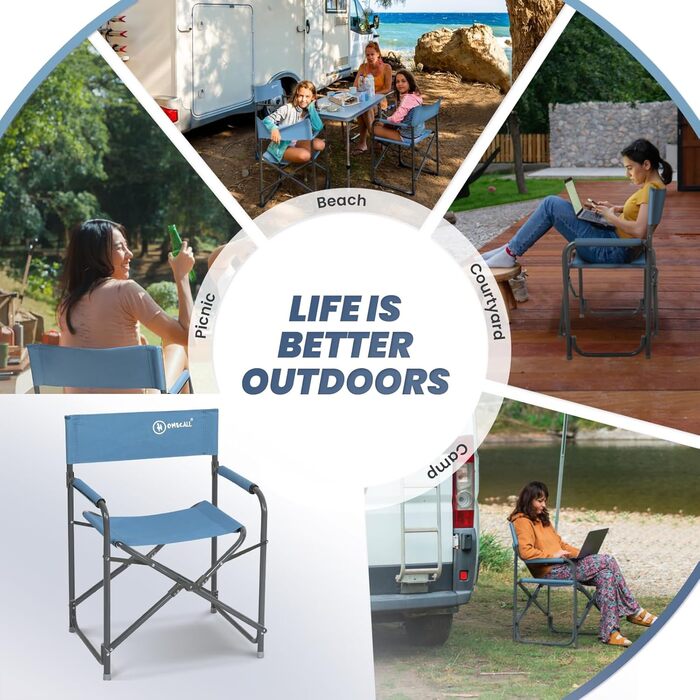 Крісло для кемпінгу Homecall: складне, ультралегке, 120 кг, для відпочинку на природі, риболовлі, саду. Набір 2 шт.
