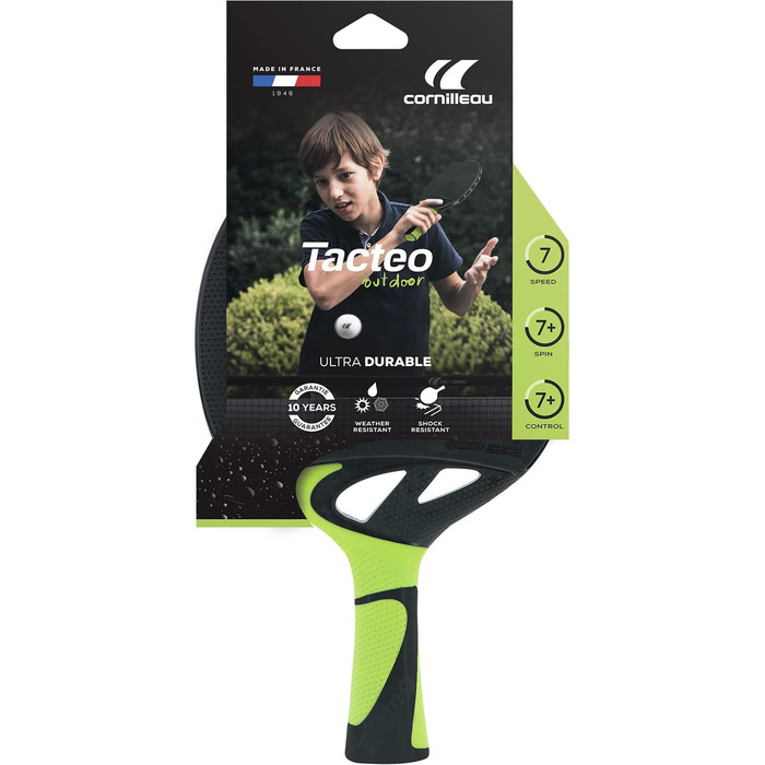 Ракетка для настільного тенісу Cornilleau Tacteo Outdoor, чорна-зелена, для вулиці