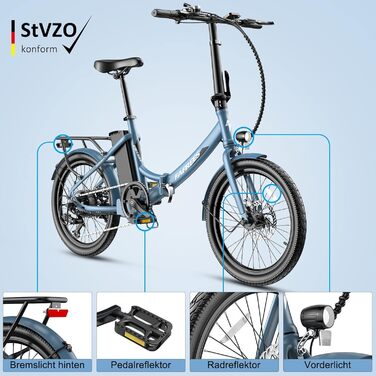 Електровелосипед Fafrees F20 Light, складаний, 20 дюймів, 250Вт, акумулятор 36В 16,75А·год, до 130 км, міський для чоловіків і жінок