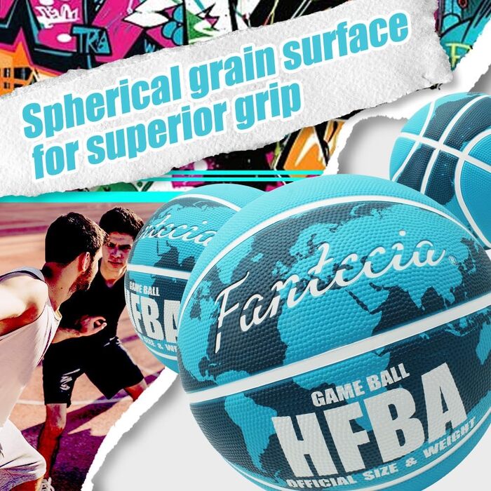 Гумовий баскетбольний м'яч Fantecia, розмір 7, для гри в приміщенні та на вулиці, тренування, чоловічий, жіночий, дорослий, підлітковий, з насосом