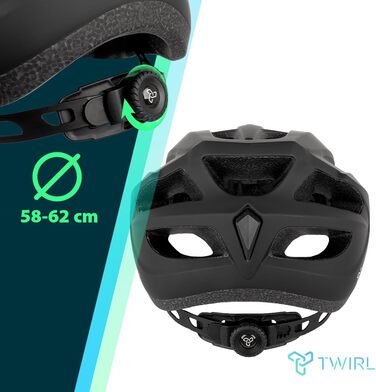 Велошолом TWIRL Gravel ONE чорний, сучасний дизайн, оптимальна посадка, система регулювання, вентильований, ударостійкий, легкий, високоякісний пластик