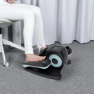 Міні велотренажер Crosstrainer для дому, офісу та реабілітації, з LCD дисплеєм і пультом, синій