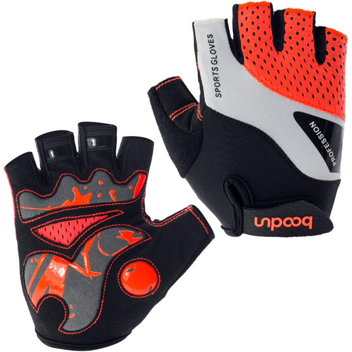 Велосипедні рукавички для чоловіків та жінок, напівпальцеві, дихаючі, антиковзні - помаранчевий, розмір M