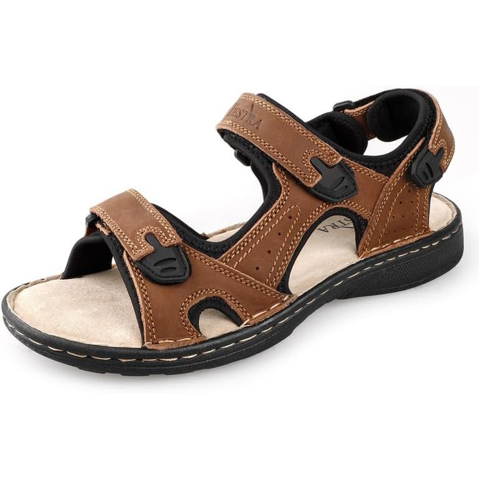 Чоловічі сандалії з натуральної шкіри для активного відпочинку та трекінгу. Легкі літні сандалії на підошві, коричневі, 45 EU