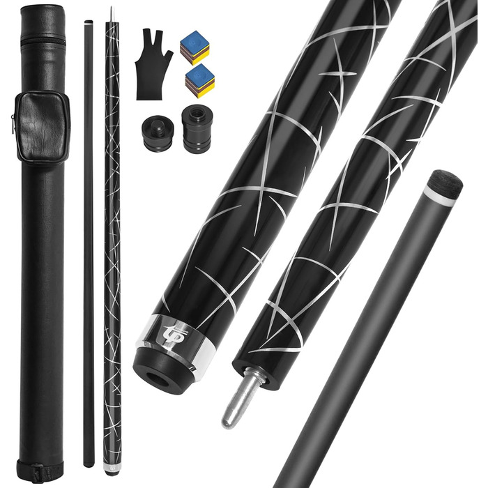 Біллярдний кий з карбону, 58 дюймів, наконечник 12.5 мм, 20/21 унцій, для аматорів та професіоналів, C4705-21OZ