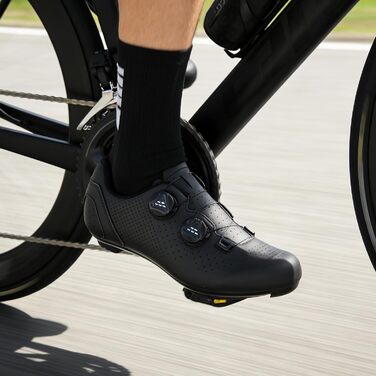 Велосипедні шкарпетки для чоловіків та жінок | Шкарпетки для шосе, Peloton та велотренажера | Легкі та дихаючі, розмір 43 EU, чорні