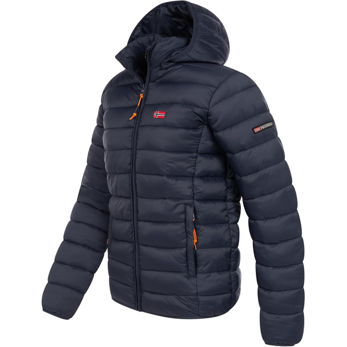 Чоловіча зимова куртка Geographical Norway з капюшоном, тепла, з підкладкою, для активного відпочинку, великий розмір 3XL, темно-синій