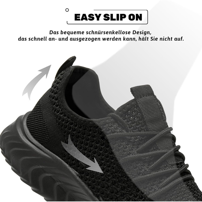 Чоловічі кросівки для бігу QIJGS: стильні та зручні для занять спортом та повсякденного носіння. Розмір 44 EU, колір чорний