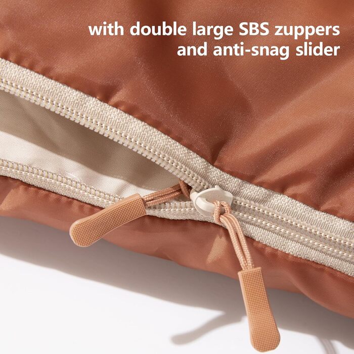 Спальний мішок BISINNA XXL для великих дорослих, 3-4 сезони, зимовий, теплий, для кемпінгу, оранжевий, 1.5 кг