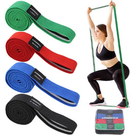 Набір еластичних стрічок для фітнесу, 6 шт. (3 Booty Bands + 3 довгі стрічки), для тренувань всього тіла, рожеві/фіолетові/зелені (зелені, червоні, сині, чорні)