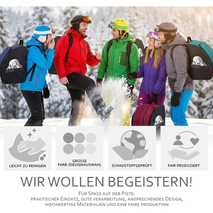 Чохол для лижних черевиків BambiniWelt Rafael K. - місткий, водонепроникний, з ручками та плечовими ременями, чорно-бордовий