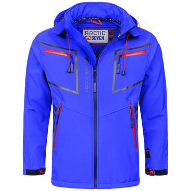 Чоловіча куртка Softshell водонепроникна outdoor з флісовою підкладкою, дихаюча функціональна куртка AS088, синя, розмір L