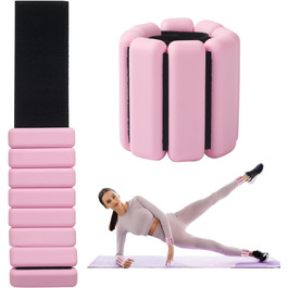 Набір манжет для ніг та зап'ястків BUCOMTU (2 шт.) - рожевий. Ідеально для йоги, танців, пілатесу, кардіо та ходьби