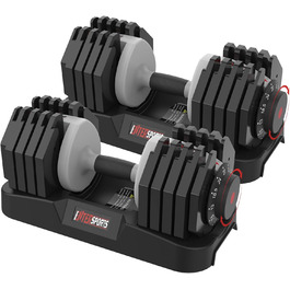 Регульовані гантелі EnterSports 12/18/27 кг з неслизькими ручками для дому, офісу, фітнес-залу. Комплект 27 кг