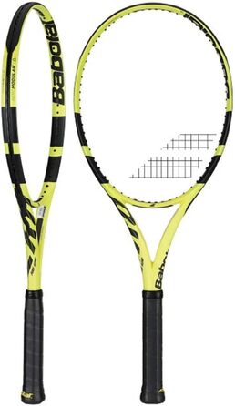 Тенісна ракетка Babolat Pure Aero, без струн, жовто-чорна, розмір ручки 4 1/2