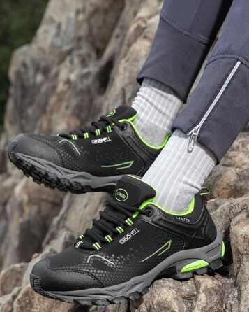 Туфлі для хайкінгу чоловічі та жіночі, водонепроникні, легкі, трекінгові, туристичні, дихаючі, для активного відпочинку, 38-46 EU (43 EU, Чорний/Зелений)