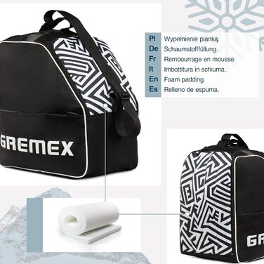 Чохол для лижних черевиків з відділенням для шолома - Водонепроникний рюкзак для лижних черевиків та шолома. Міцний, з титановими швами. Зручний для транспортування, подорожей та захисту спорядження (Чорний)