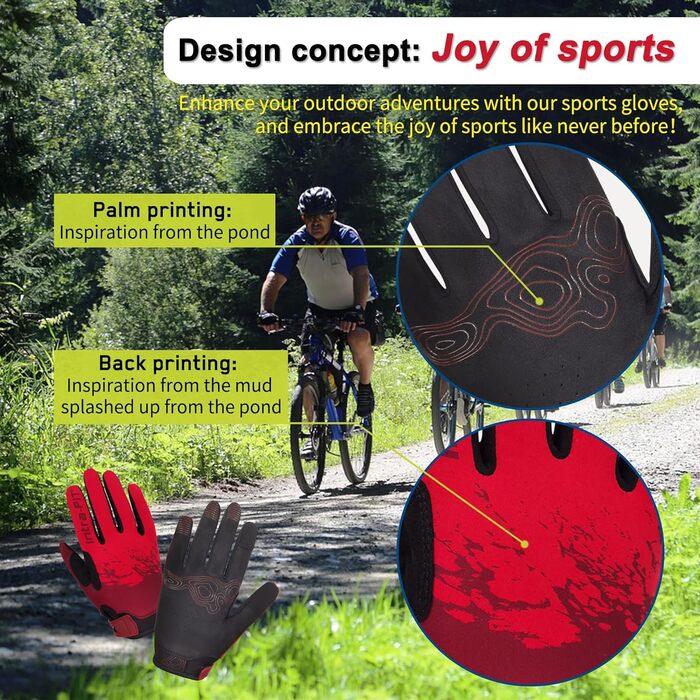 Рукавички для велосипеда, чоловічі та жіночі, сенсорні, дихаючі, легкі, для шосейних велосипедів, Outdoor, блакитні